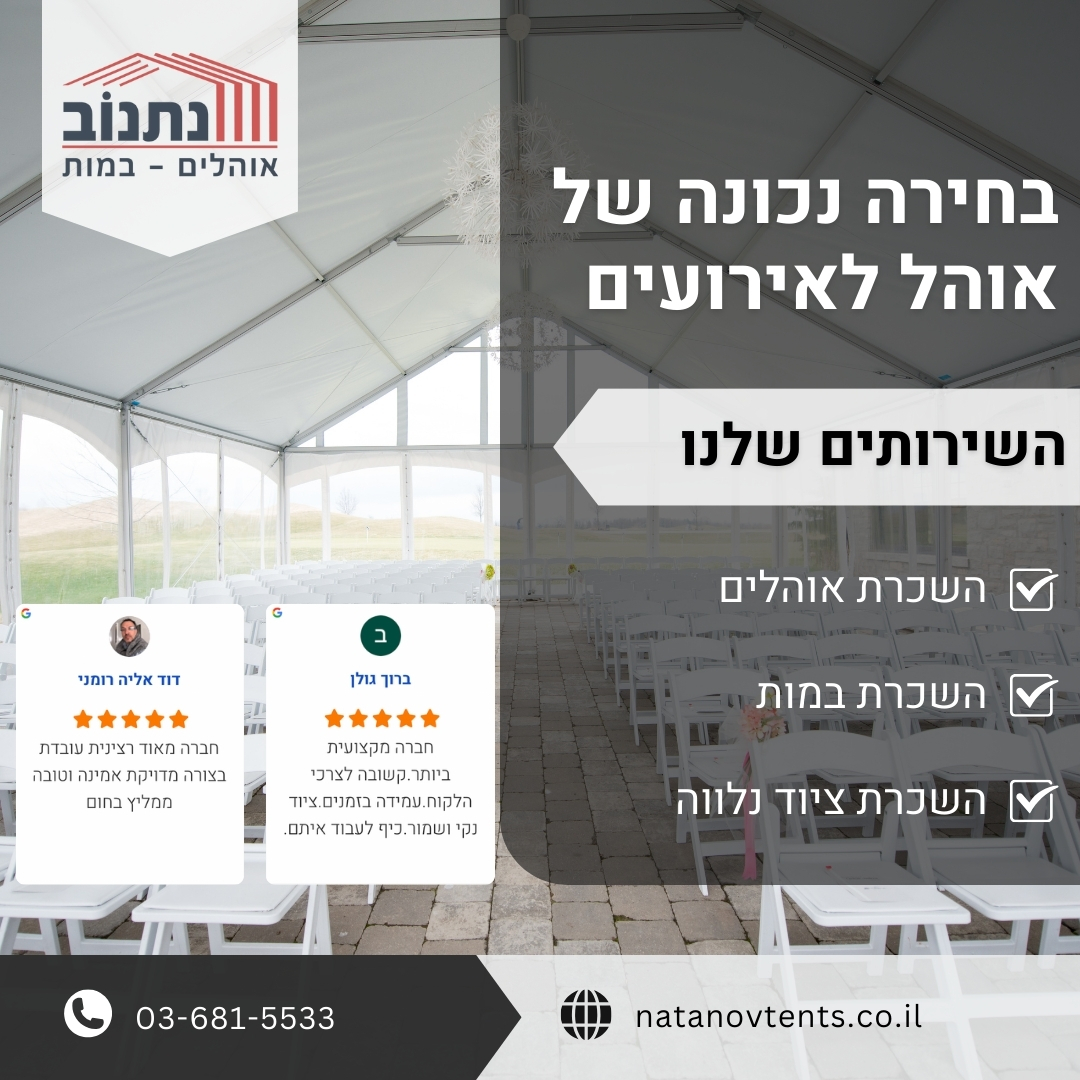 בחירה נכונה של אוהל לאירועים | אוהלי נתנוב | אוהלים