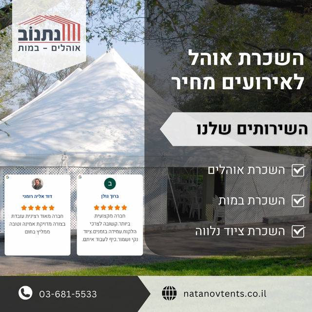 השכרת אוהל לאירועים מחיר